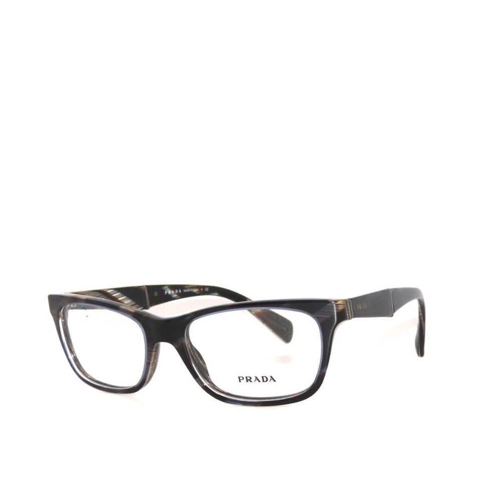 Prada 14P 14 EAR-1O1 53 Blue Brown Horn Eyeglasses